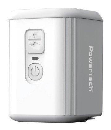 POWERTECH μίνι τρόμπα PT-1553 με φακό, 5W, επαναφορτιζόμενη, λευκή