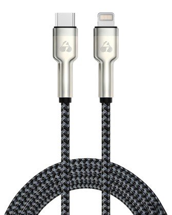 POWERTECH καλώδιο Lightning σε USB-C PTR-0200, PD 27W, 480Mbps, 1m, μαύρο/γκρι
