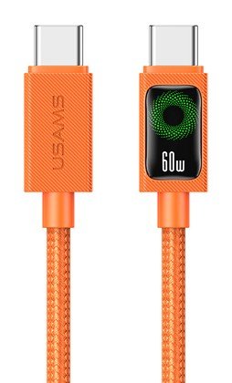 USAMS καλώδιο USB-C SJ773, 60W, 480Mbps, 1.2m, πορτοκαλί