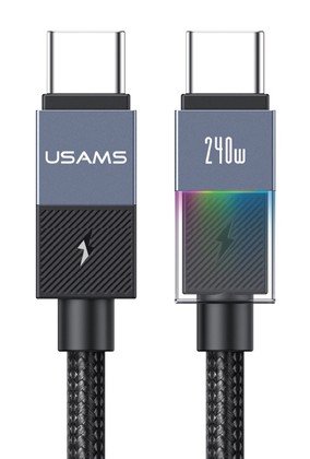USAMS καλώδιο USB-C SJ775, 240W, 480Mbps, 1.2m, μαύρο