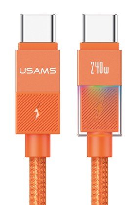 USAMS καλώδιο USB-C SJ775, 240W, 480Mbps, 1.2m, πορτοκαλί