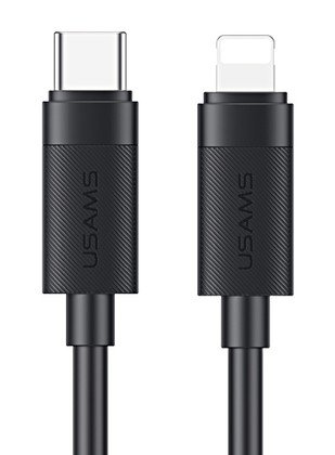 USAMS καλώδιο Lightning σε USB-C SJ781, 30W, 480Mbps, 1m, μαύρο