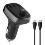LDNIO FM transmitter & φορτιστής C704Q, USB-C/2x USB, 36W, Bluetooth, μαύρο