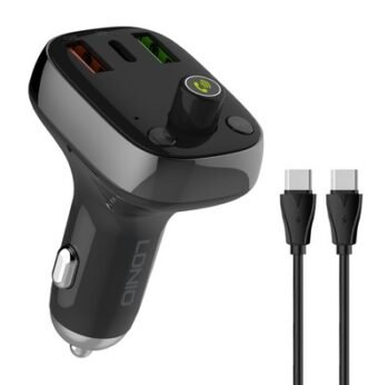 LDNIO FM transmitter & φορτιστής C704Q, USB-C/2x USB, 36W, Bluetooth, μαύρο