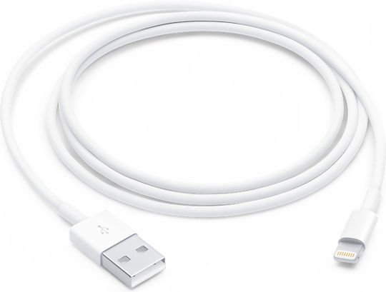 Apple Regular USB to Lightning Cable Λευκό 1m (MUQW3ZM/A)