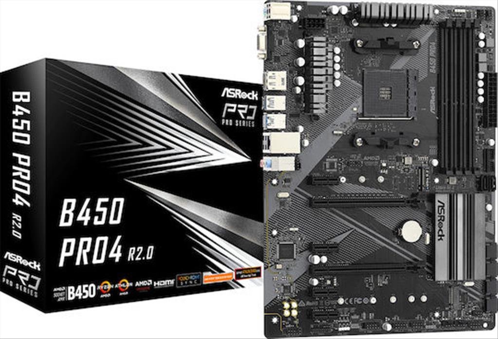 Asrock B450 Pro4 Atx AM4 Socket (90-MXBEE0-A0UAYZ)