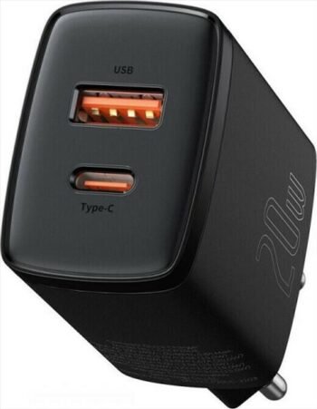 Baseus USB-A & USB-C Travel Charger 20W Black (CCXJ-B01)