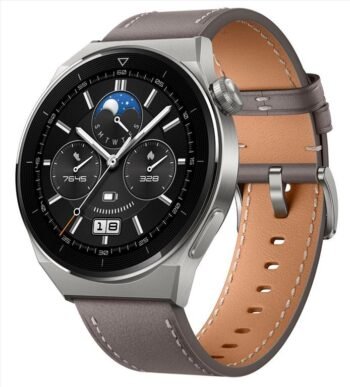 Huawei Watch GT 3 Pro 46mm Titanium Case with Gray Leather Strap (55028467)