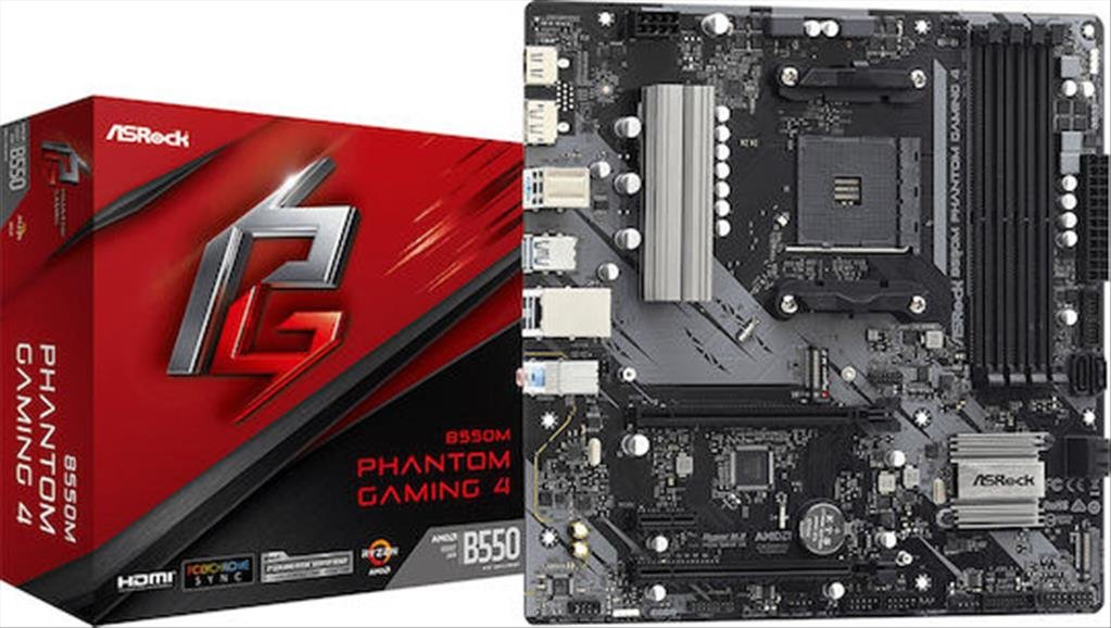 Asrock B550M Phantom Gaming 4 Motherboard Micro ATX AMD AM4 Socket