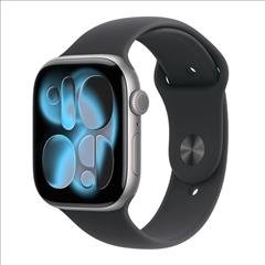 Apple Watch Series 11 42mm Black Sport Band, M/L (MEQX4)