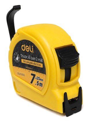 DELI μετροταινία DL270725L με κλείδωμα & clip ζώνης, 7.5m x 25mm