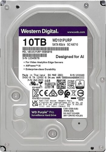 Western Digital Purple HDD 10TB 3.5" SATA III (WD101PURP)