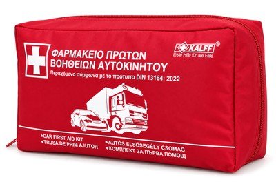 KALFF kit πρώτων βοηθειών για οχήματα FK7151-99, DIN 13164-2022, κόκκινο