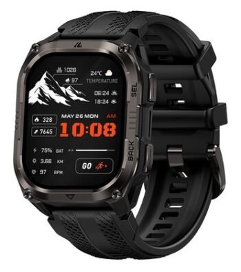 KOSPET smartwatch PULSE 2, heart rate, 1.96" AMOLED, GPS, 5 ATM & IP69, με φακό, μαύρο