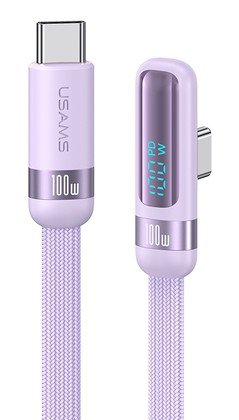 USAMS καλώδιο USB-C US-SJ653, 100W, 480Mbps, flat, 1.2m, μωβ