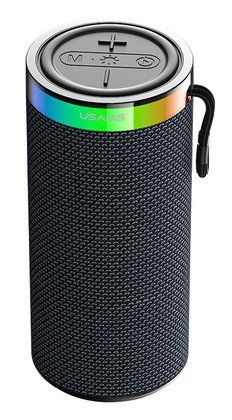 USAMS φορητό ηχείο YX018 με LED φωτισμό, 2x 5W, Bluetooth, 1500mAh, μαύρο
