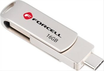 Forcell 16GB USB 3.2 Stick with USB-A & USB-C Silver