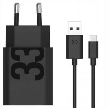 Motorola Charger USB-A and cable USB-C 33W Power Delivery Black (Turbopower)