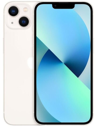 Apple iPhone 13 (4GB/128GB) Starlight Εκθεσιακο (1 Year Warranty) 85% + Battery